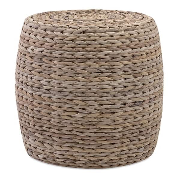 20" Esther Casual Coastal Braided Banana Leaf Ottoman Footstool Bed